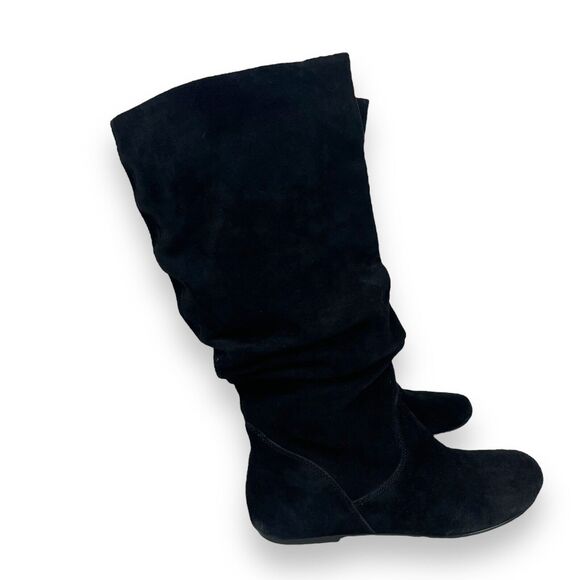 Steve Madden Boots Womens 10 Black Suede Flat Tianna Slouchy Buccaneer Y2K - Picture 2 of 11
